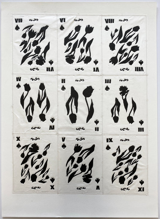 99. Original Sewn Card Deck: Tulip Spades